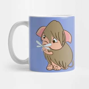 Baby Mammoth playing with dragonflies #1 Mug